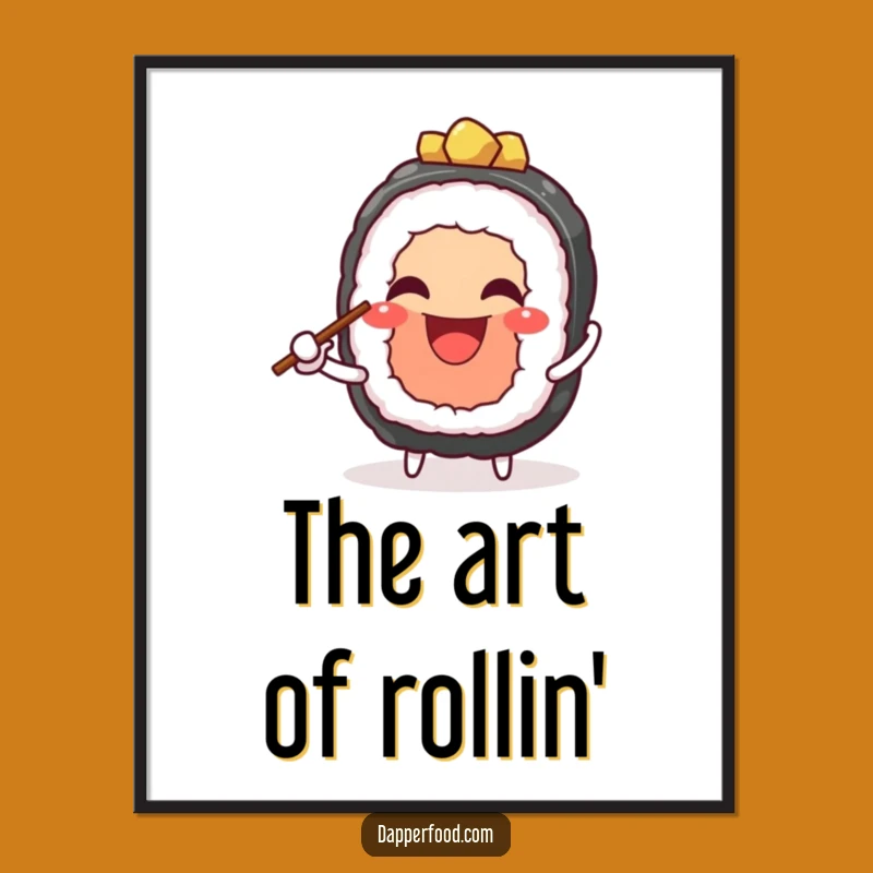 Funny Digital Sushi Juggling Art - Instant Cheerful Decor & Funny Gift