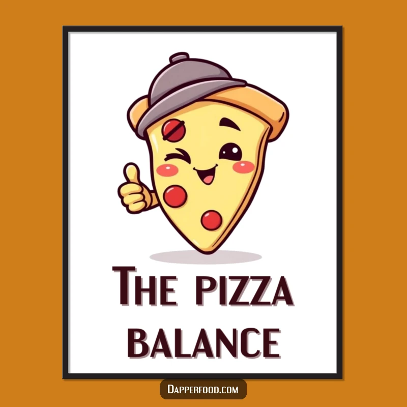 Funny Digital Pizza Handstand Art - Instant Witty Decor & Funny Gift