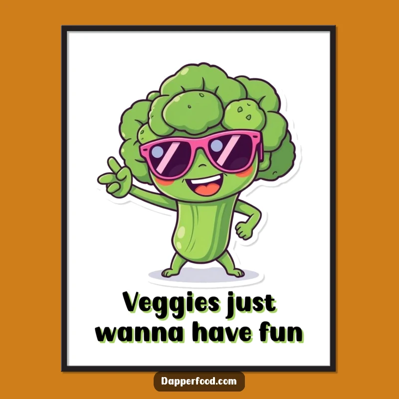 Funny Broccoli Superhero Digital Art: Instant Heroic Veggie Decor