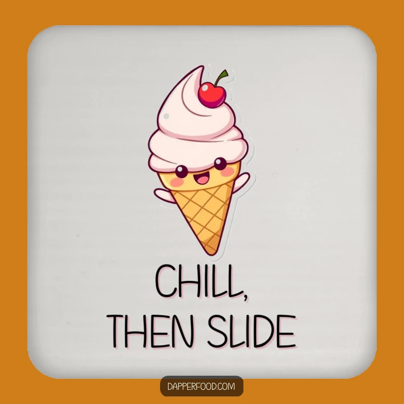 Funny Ice Cream Rainbow Coaster - Protective Cone Slide Holder for Sweet Drinks