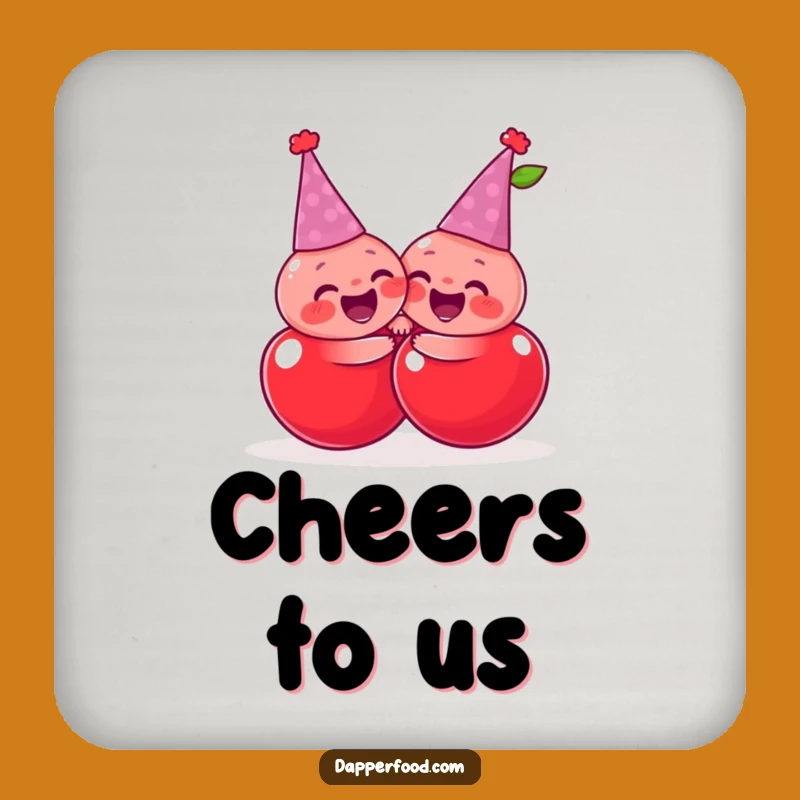 Funny Cherry Hug Drink Coasters: Protect Surfaces with Fruity Fun