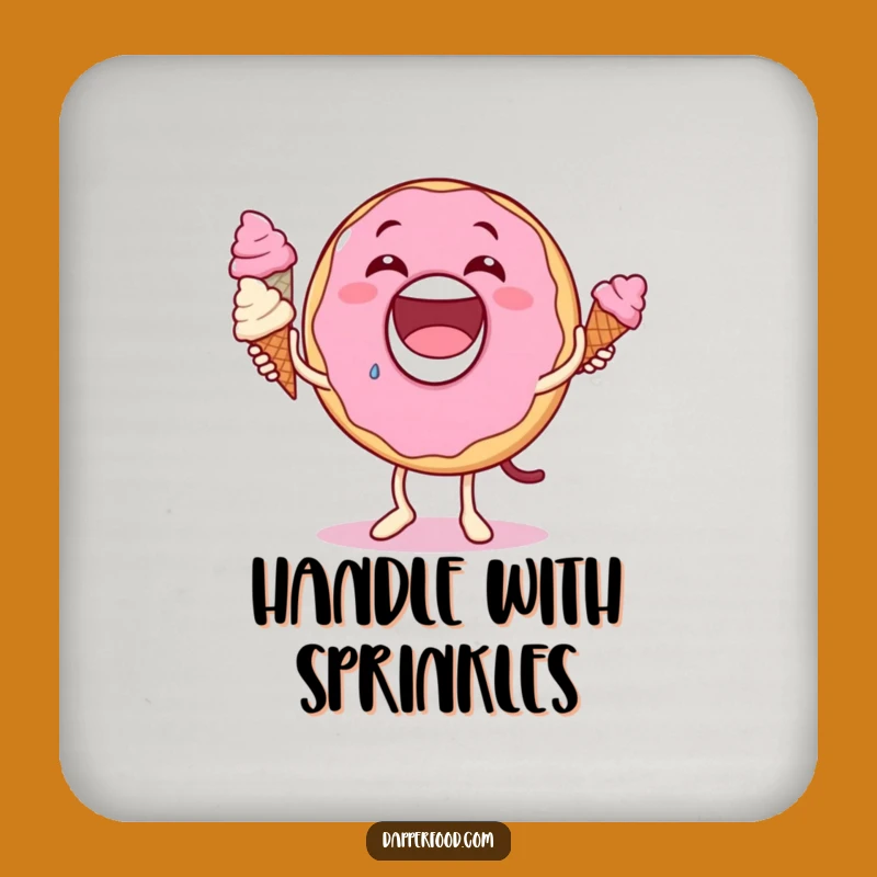 Funny Donut Juggling Coaster - Sweet Protection with Hilarious Dessert Art