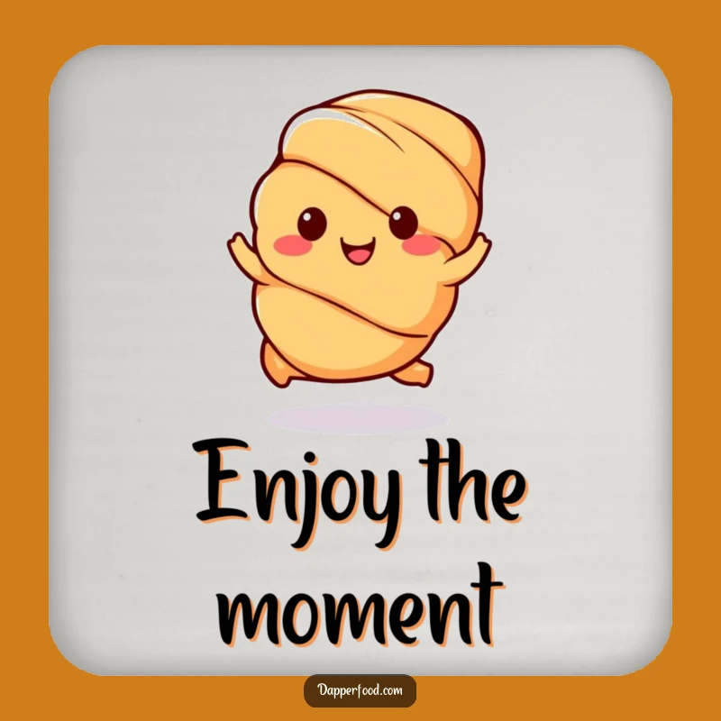 Funny Kawaii Croissant Coasters: Protect Surfaces with Hopping Art Funny Gift