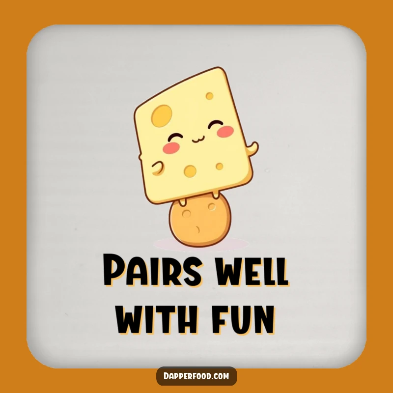 Funny Cheese Cracker Giggle Coaster Set: Protect Surfaces with Snack Humor