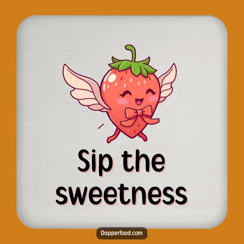 Funny Strawberry Flying Wings Coaster: Protect Surfaces with Sweet Whimsy Gift