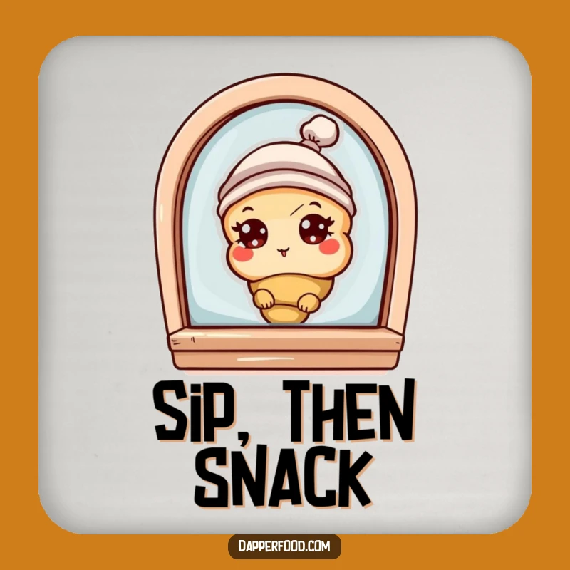 Funny Croissant Bakery Peek Coaster: Bakery Charm for Your Table Gift