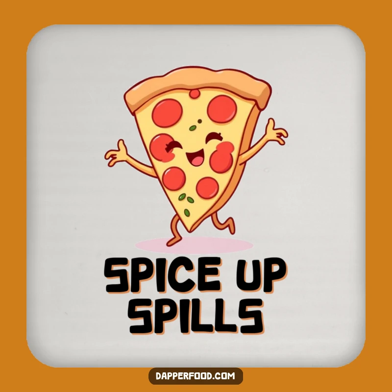 Funny Pizza Flamenco Coaster - Protect Surfaces with Comedic Dancing Food Art