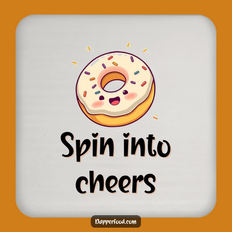 Funny Spinning Donut Coaster, Humorous Table Protector, Sweet Gift