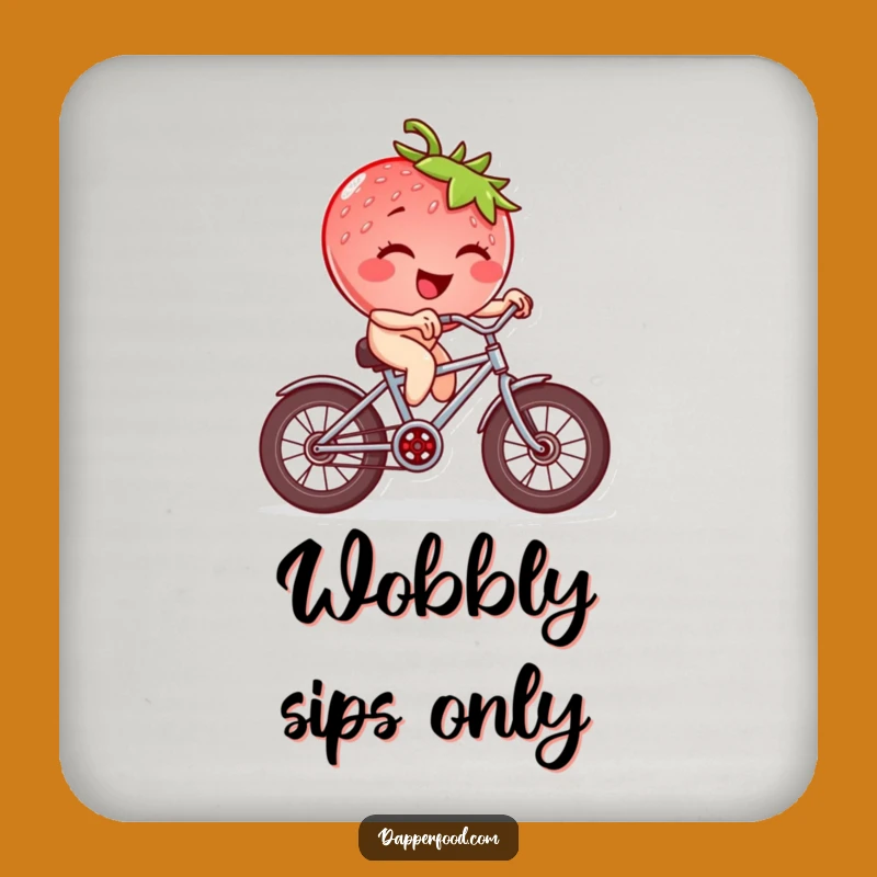 Funny Strawberry Bicycle Drink Coasters: Protect Surfaces with Hilarious Fruit Art