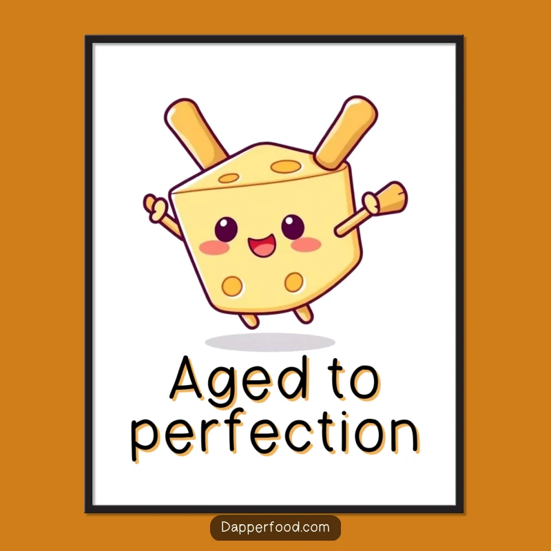 Funny Cheese Wedge Art Poster - Whimsical Wall Decor & Humorous Gift