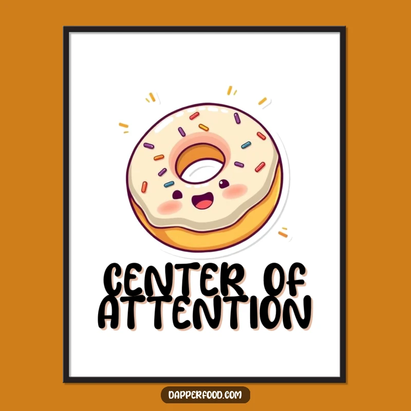 Funny Spinning Donut Poster, Joyful Treat Art Print, Humorous Gift