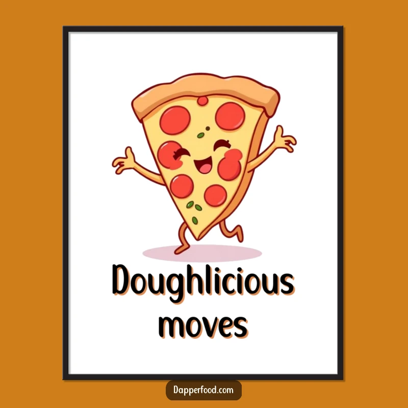 Funny Pizza Flamenco Dance Poster - Vibrant Wall Art for a Comedic Touch