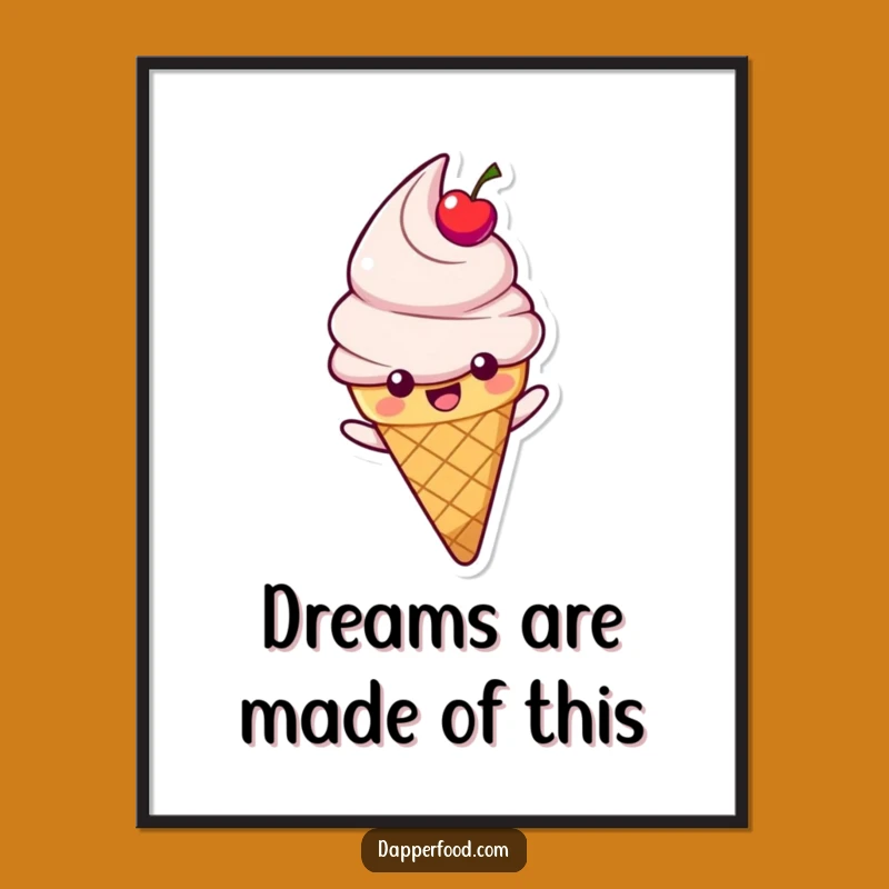 Funny Ice Cream Rainbow Poster - Sweet Cone Slide Art for Joyful Decor