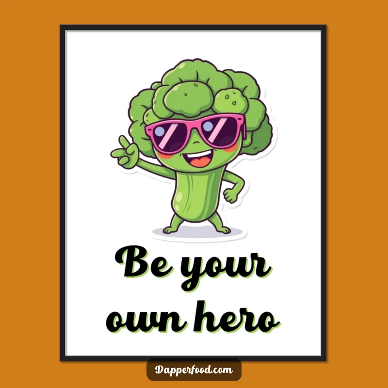 Funny Broccoli Superhero Poster: Epic Vegetable Art for Your Wall