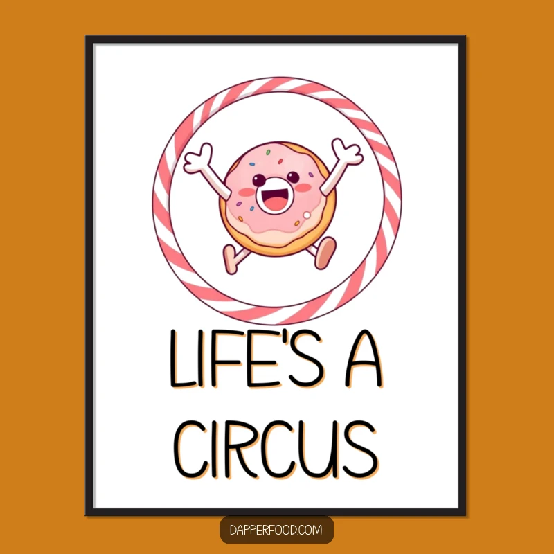 Funny Donut Hoop Art Poster - Playful Decor & Humorous Gift