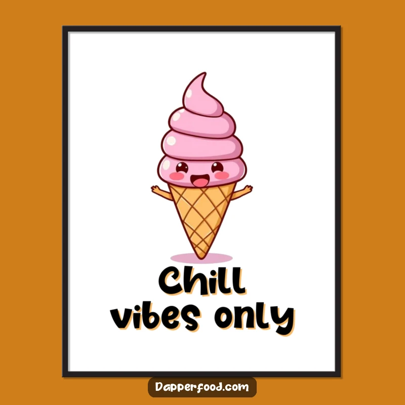 Funny Ice Cream Wobble Poster: Sweet Character Art for Your Walls, A Funny Gift!