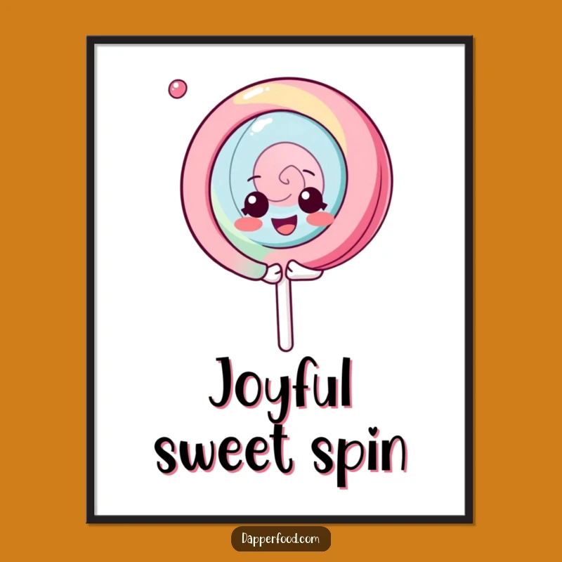 Funny Kawaii Lollipop Poster: Vibrant Gleeful Art for a Joyful Space Funny Gift