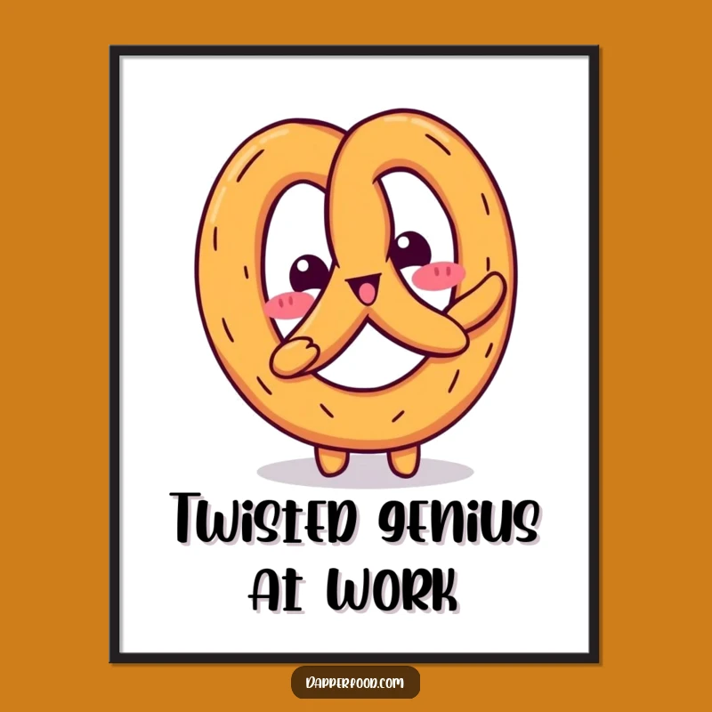 Funny Kawaii Pretzel Wiggle Poster: Hilarious Wall Art for a Cheerful Space!