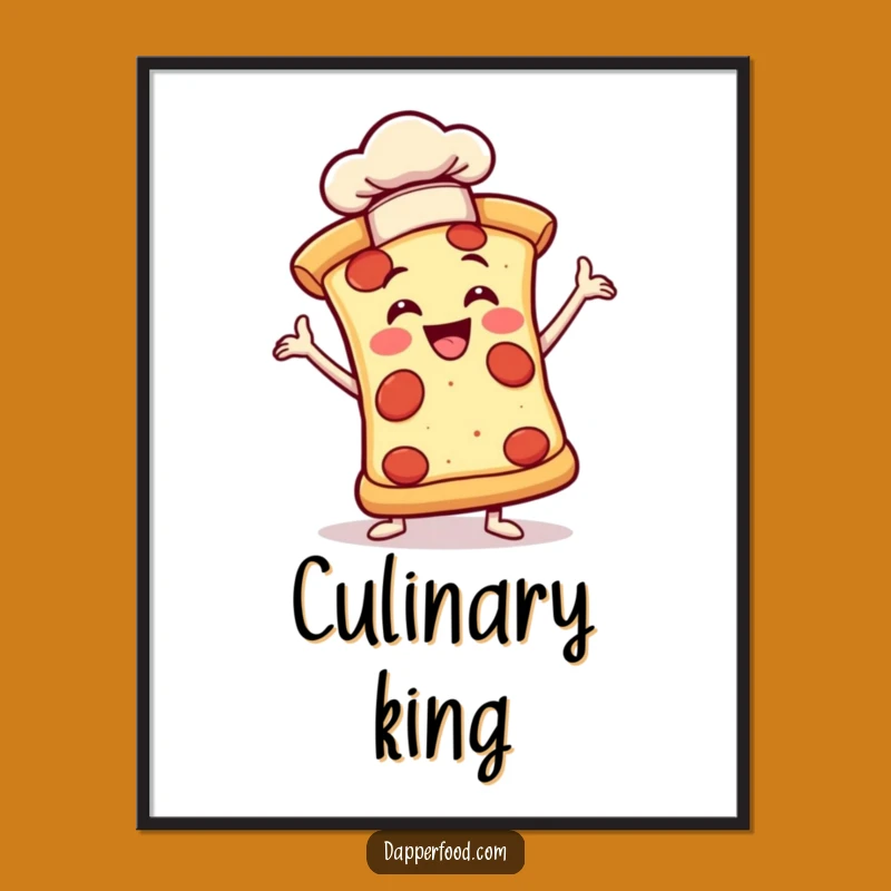 Funny Pizza Chef Poster, Dramatic Food Art Print, Humorous Gift