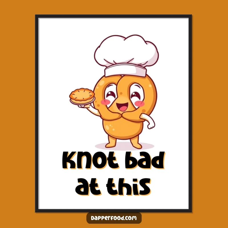 Funny Pretzel Chef Poster: Hilarious Baking Art for Your Home