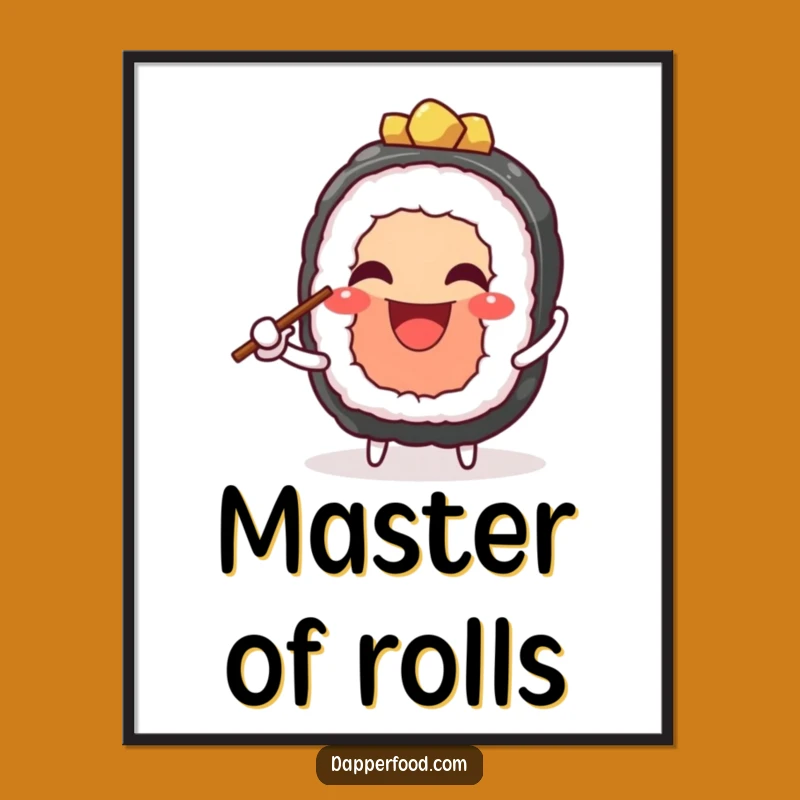 Funny Sushi Juggling Poster - Cheerful Wall Art & Playful Foodie Gift