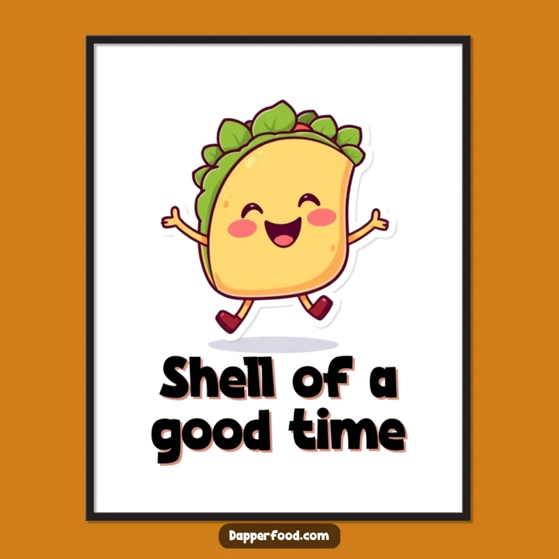Funny Taco Hop Poster: Cheerful Character Art for Your Walls, A Funny Gift!