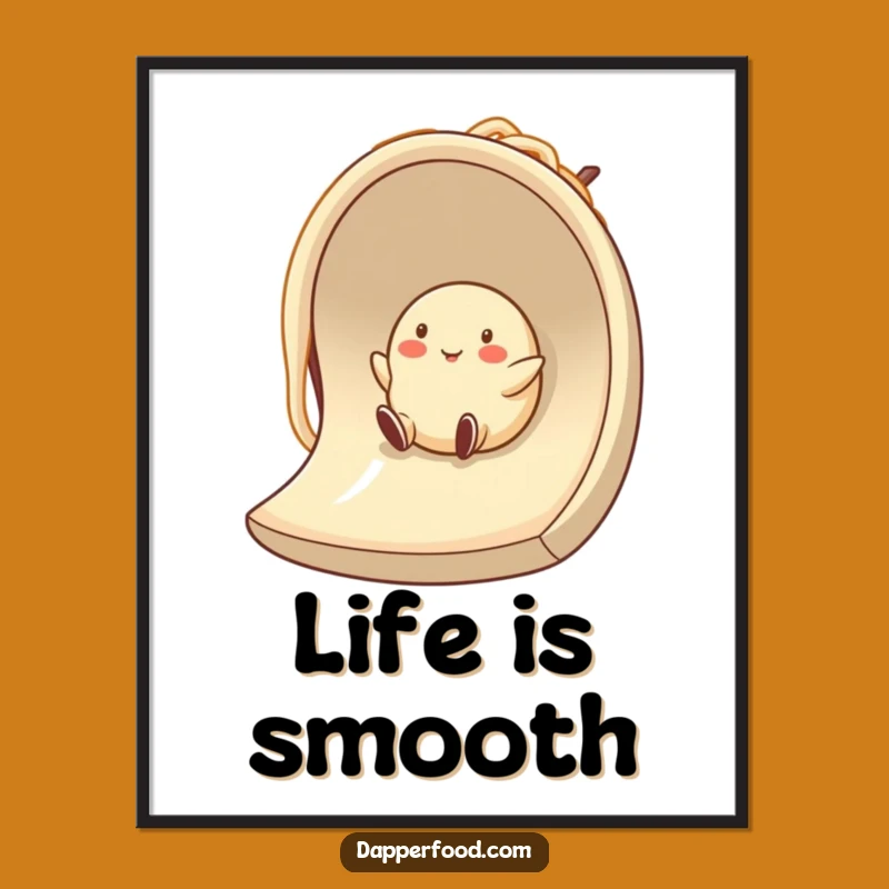 Funny Dumpling Noodle Slide Poster Delicious Art for a Hilarious Home