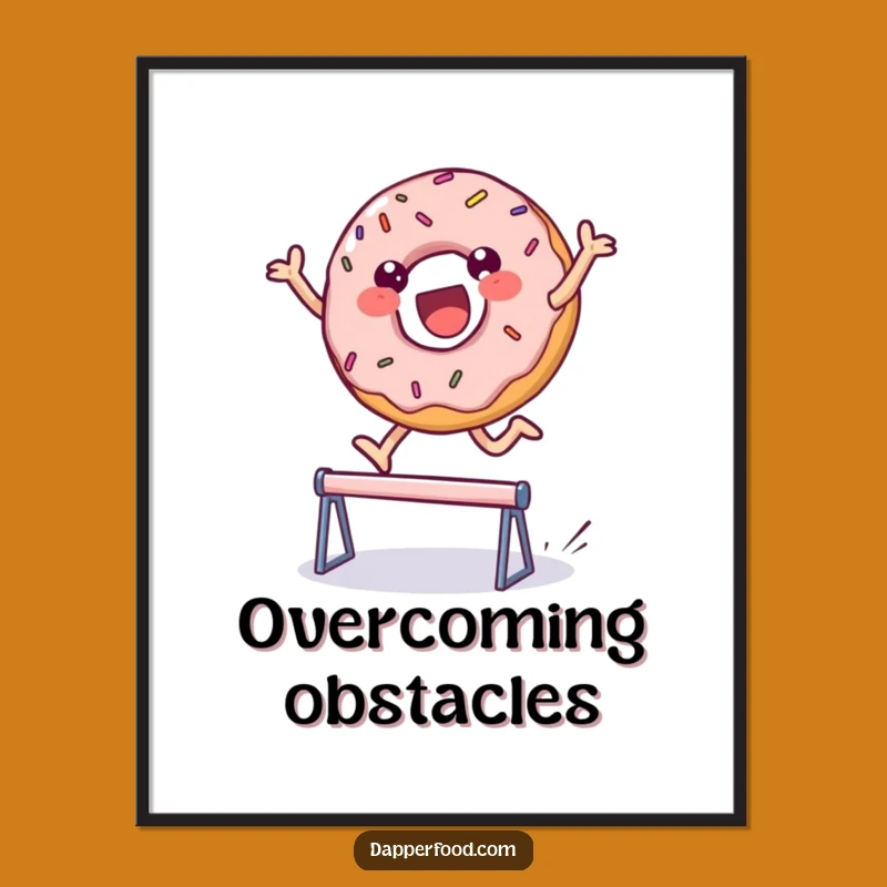 Funny Donut Leap Poster - Sprinkled Wall Art & Delightful Gift