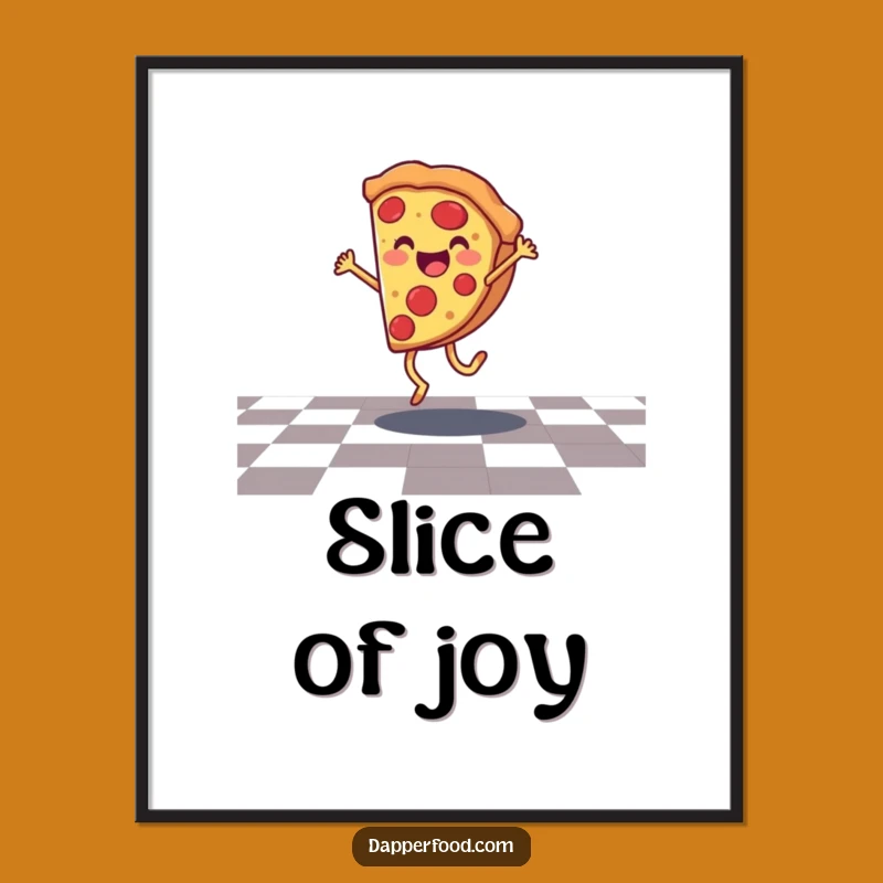 Funny Pizza Cartwheel Poster - Add Joyful Energy To Your Walls
