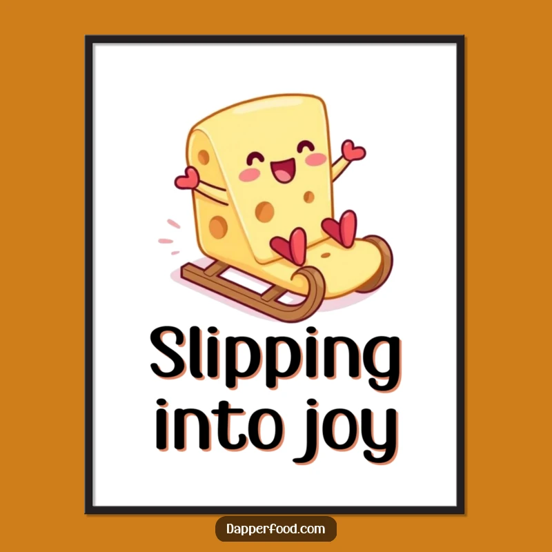 Funny Cheese Cracker Slide Poster - Whimsical Wall Art for Foodies Gift