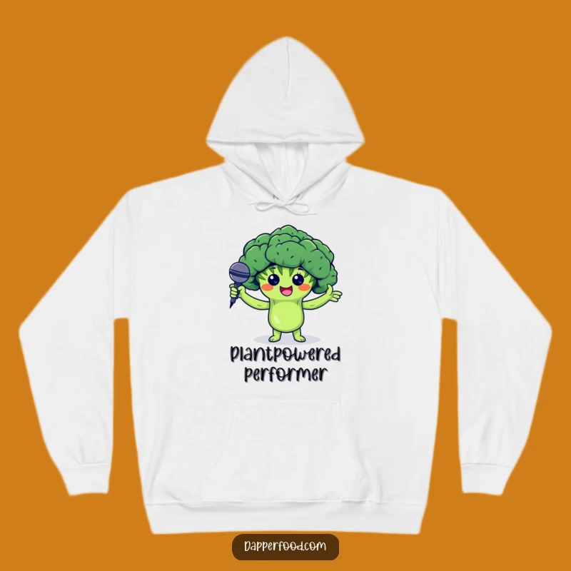 Cozy Funny Broccoli Hoodie - Veggie Rockstar Mic Drop Gift