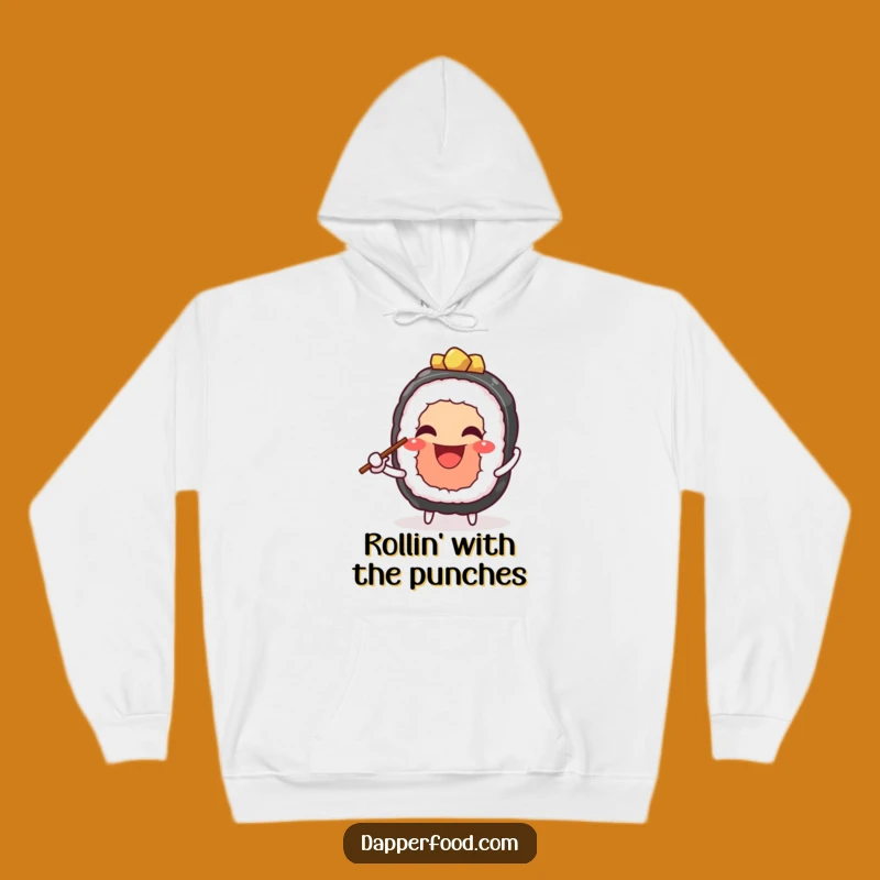 Funny Cozy Sushi Juggling Hoodie - Warm Comfort & Hilarious Foodie Gift