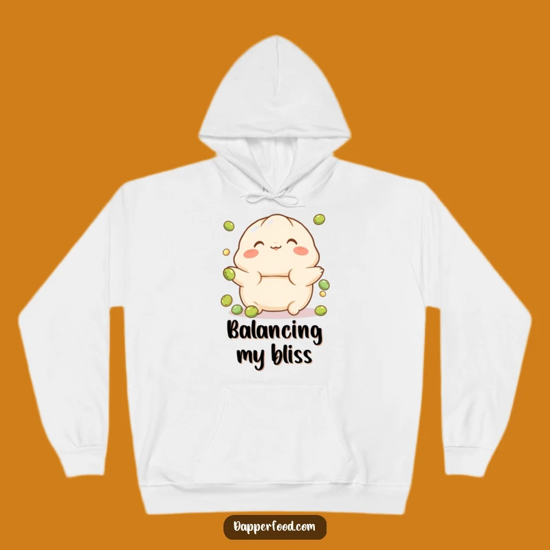 Funny Dumpling Balance Hoodie - Cozy Character Sweatshirt for Playful Comfort
