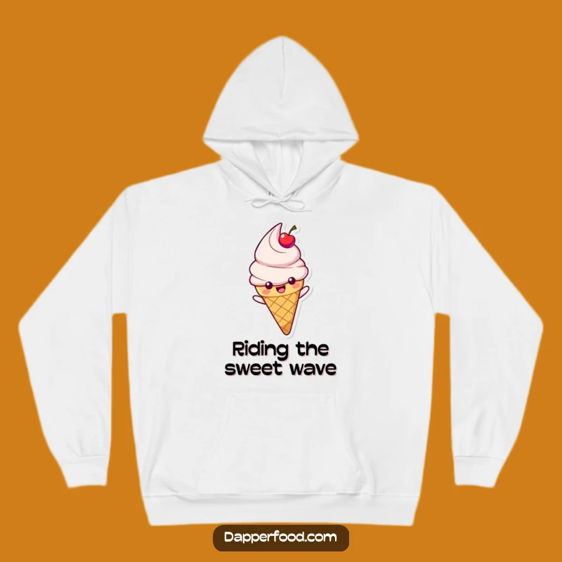 Funny Ice Cream Rainbow Hoodie - Cozy Cone Slide Sweatshirt for Sweet Comfort