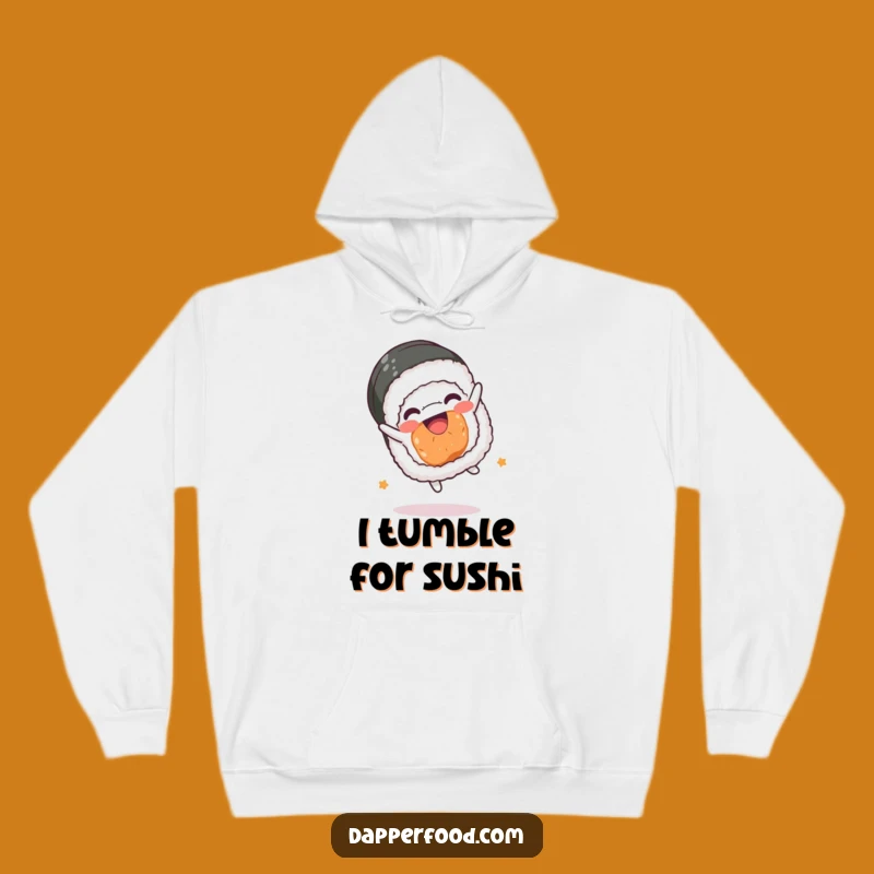 Funny Kawaii Sushi Roll Hoodie: Cozy & Joyful Somesault Design for Comfy Days