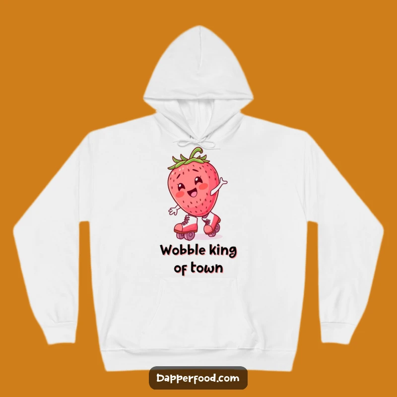 Funny Strawberry Roller Skater Hoodie - Cozy and Hilarious Gift for Winter Fun