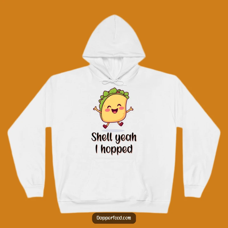 Funny Taco Hop Hoodie: Cozy Up with This Cheerful Character, A Funny Gift!
