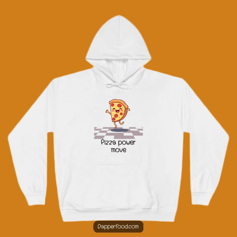 Cozy Funny Pizza Cartwheel Hoodie - Warmth & Cheesy Vibes