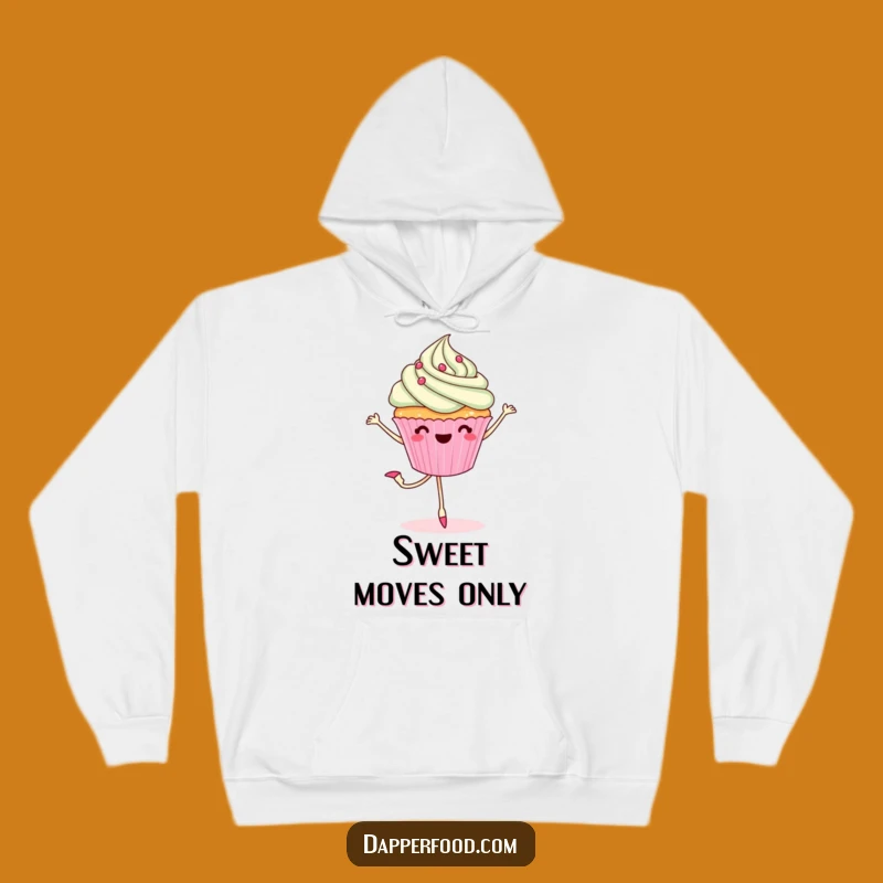 Funny Cupcake Ballet Hoodie - Cozy Dessert Dancer Sweatshirt, Gift