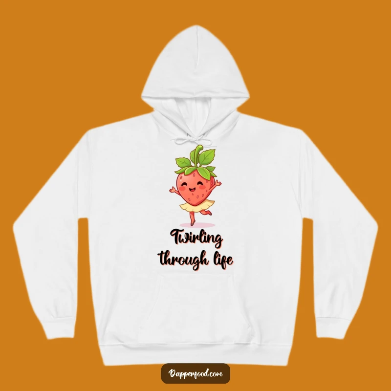 Cozy Funny Strawberry Ballet Twirl Hoodie: Warmth for Your Inner Dancer