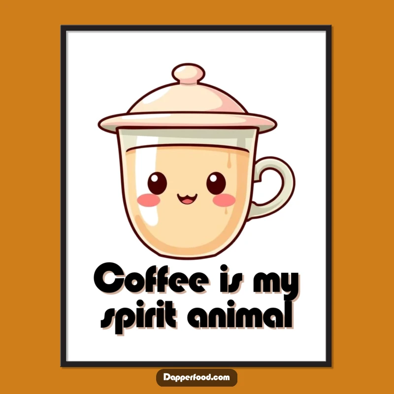 Funny Free Printable Wall Art: Hovering Coffee Cup UFO - Quirky Downloadable Decor