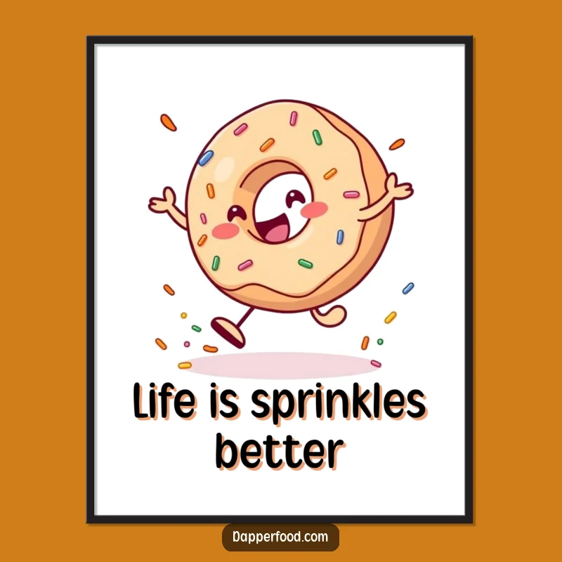 Free Printable Wall Art: Donut Bouncing Sprinkle, Quirky Downloadable Decor