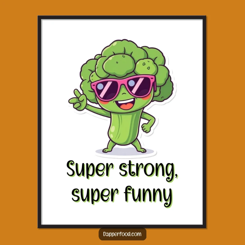 Free Printable Wall Art: Funny Broccoli Superhero, Quirky Downloadable Decor for Aspiring Heroes