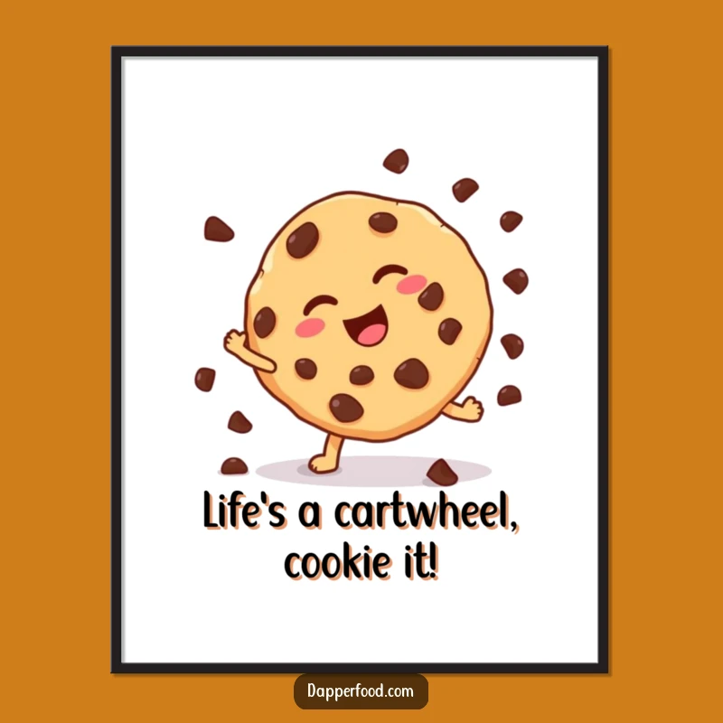Free Printable Wall Art: Funny Cookie Cartwheel Downloadable Decor