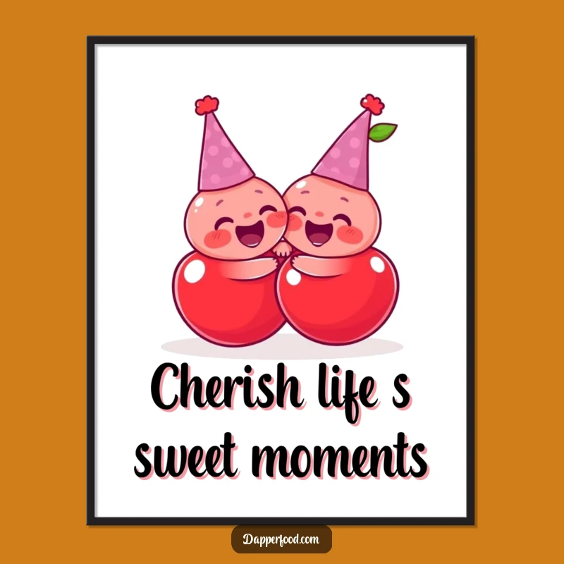 Free Printable Wall Art: Funny Giggling Cherries, Quirky Downloadable Decor for a Sweet Space