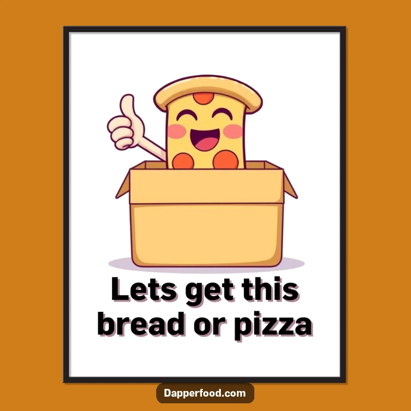Free Printable Wall Art: Funny Pizza Box Decor, Downloadable Art Gift