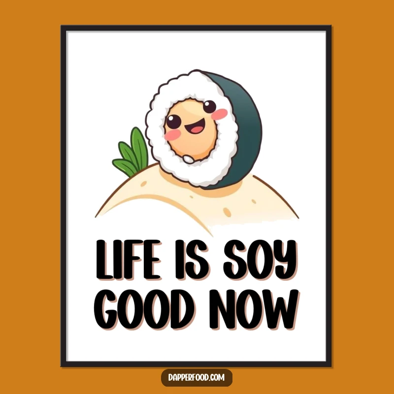 Free Printable Wall Art: Sushi Roll Rolling, Quirky Downloadable Decor