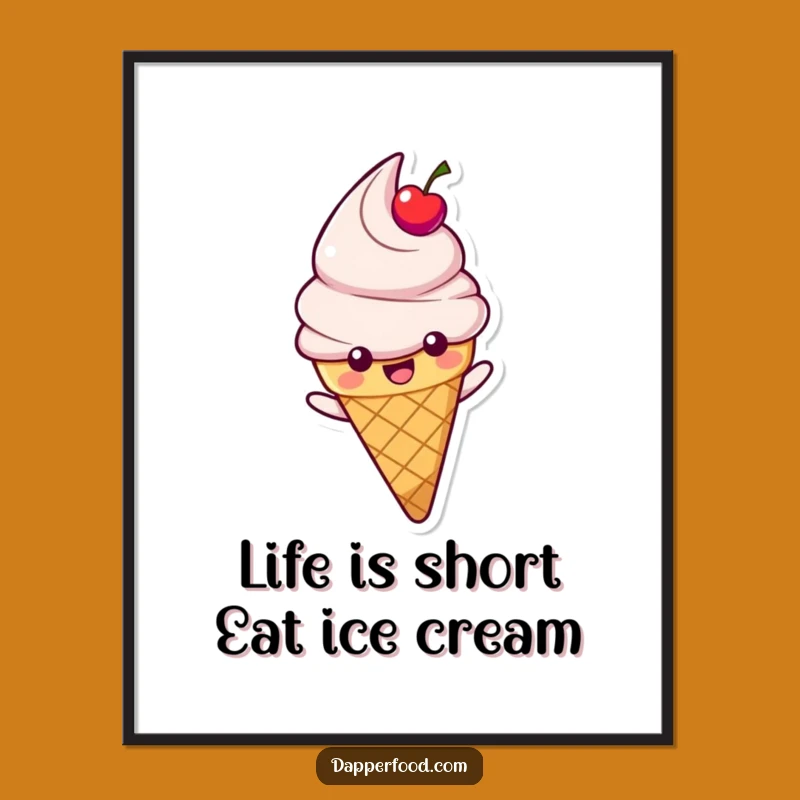 Funny Free Printable Ice Cream Wall Art - Whimsical Downloadable Decor
