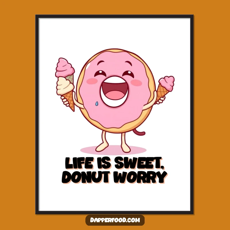Free Printable Wall Art: Hilarious Donut Juggling Ice Cream Downloadable Decor