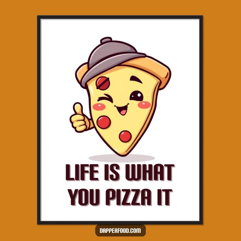 Free Printable Funny Pizza Wall Art: Winking Handstand Decor Downloadable Art for Foodie Fun